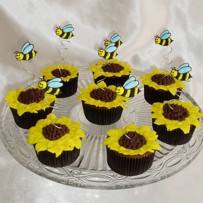 Sunflowers And Bumblebees