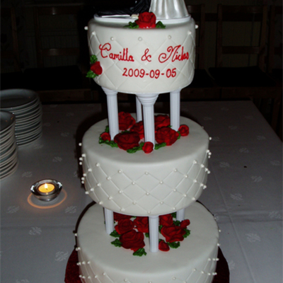 First Pillar Wedding Cake