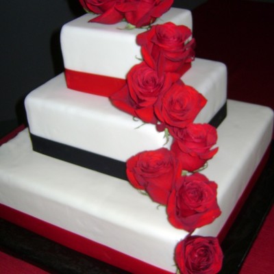 Red And Black Wedding Cake!