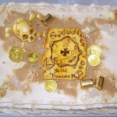 Teasure Map And Skull And Bones