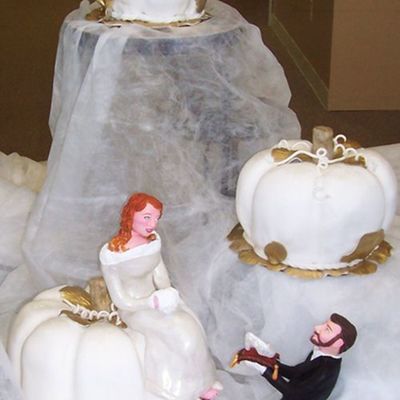 Albino Pumpkin Cascade Wedding Cake