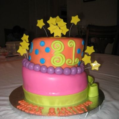 Topsy Turvy Bright Whimsical Cake