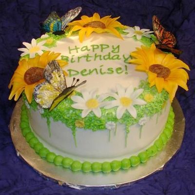 Sunflower And Butterfly Birthday