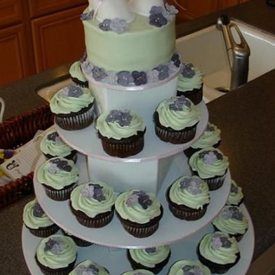 Violet Baby Shower Cupcakes