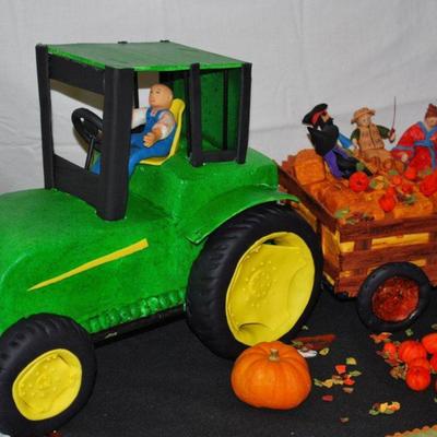 Big Green Tractor With Hayride