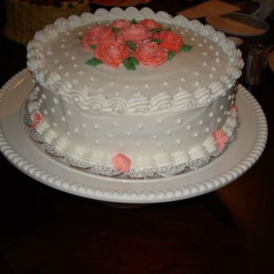 Peach Roses & Apple Blossom Cake