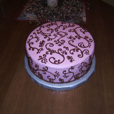 Birthday Cake With Chocolate Swirls