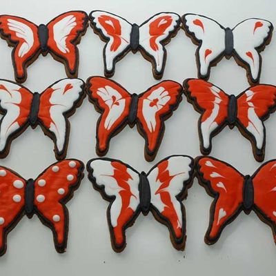 Red And White Butterflies