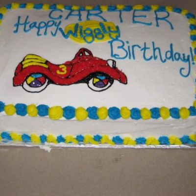Wiggly Wiggles Big Red Car Birthday Cake