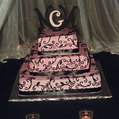 Pink & Black Swirl Cake