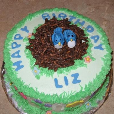Blue Birds Birthday Cake