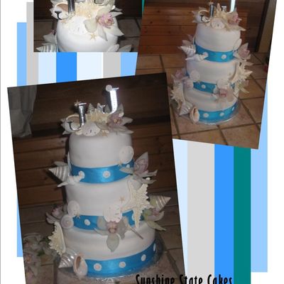 Jessica And Jesse's Seashell Wedding Cake