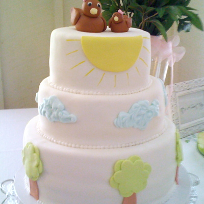 Mom And Baby Birds Cake