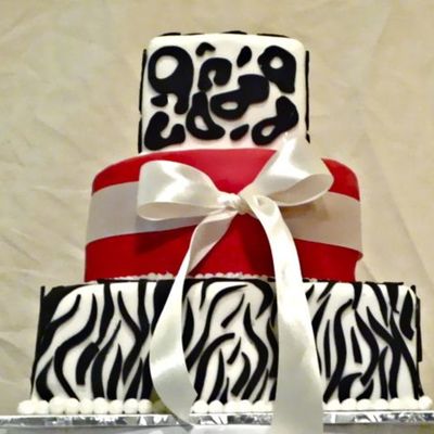 Leopard And Zebra Wedding Shower Cake