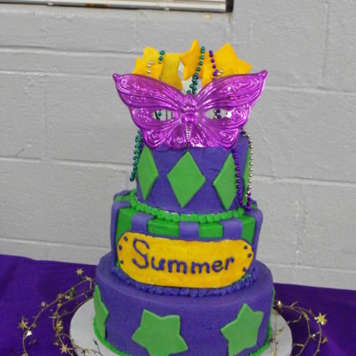Mardi Gras Birthday Cake