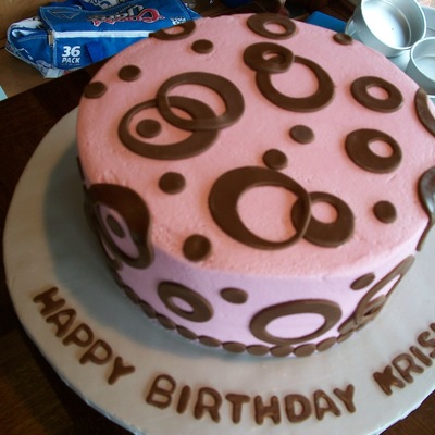 Pink & Brown Birthday Cake