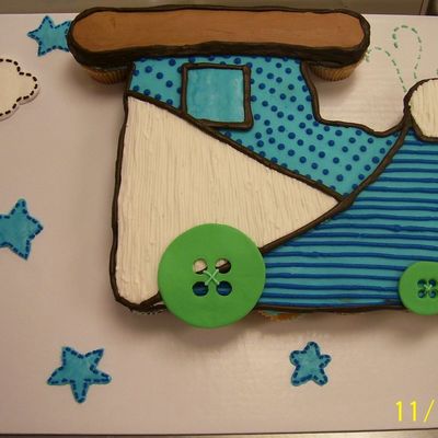 Train Baby Shower Cupcake Cake