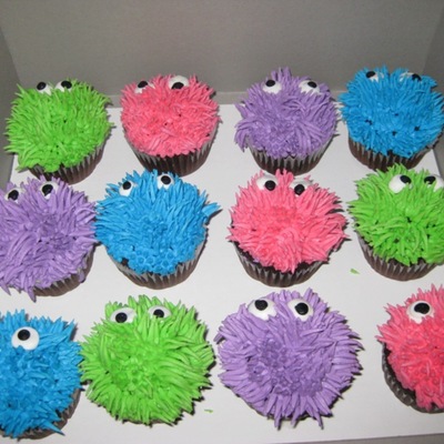 Neon Monster Cupcakes