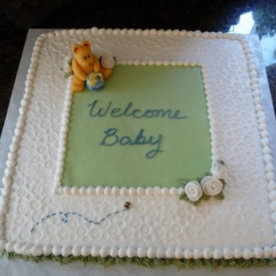 Classic Pooh Baby Shower Cake
