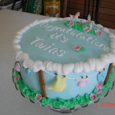 Twins Baby Shower Cake