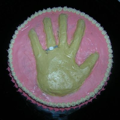 Engagement Ring Hand Cake