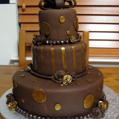 Chocolate And Gold 50Th Birthday Cake
