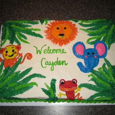 Rainforest Jungle Baby Shower Cake