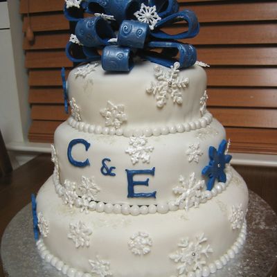 Snowflake Bridal Shower Cake