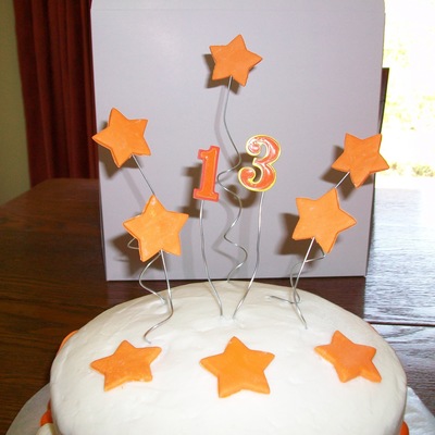 Orange And White Stars Birthday