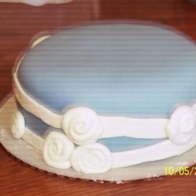 Blue With Ribbon Rose