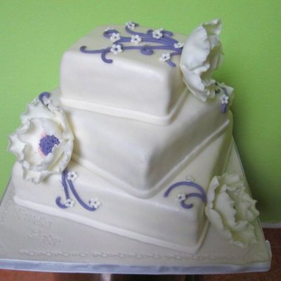 Lila Square Wedding Cake