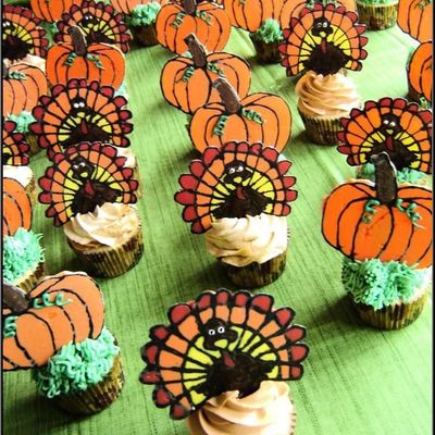 Turkey & Pumpkin Cupcakes...