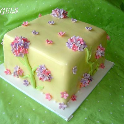 Buttercup Yellow Square W/ Flowers...