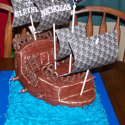 Pirate Ship Birthday Cake