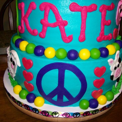 Peace, Love And Petting Zoo Theme Cake