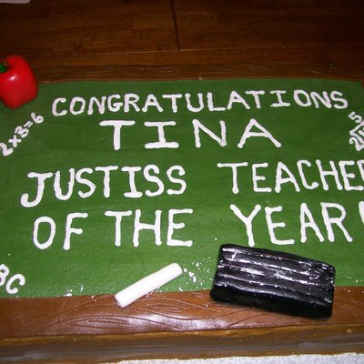 Teacher Of The Year Chalkboard Cake