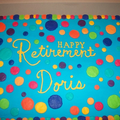 M2M Polka Dot Retirement Cake