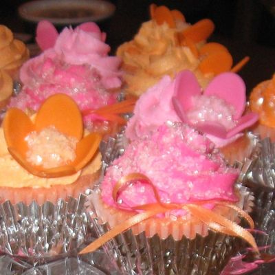 Pink And Orange Cup Cakes