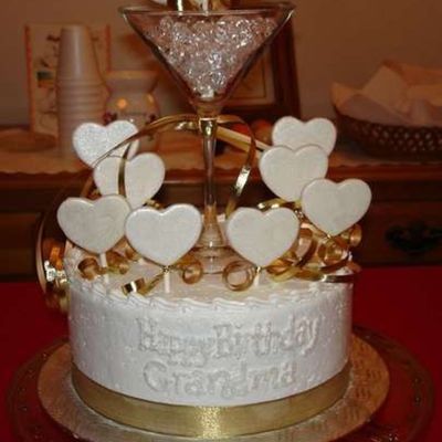 Birthday Cake W/ Martini Glass