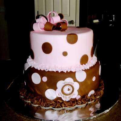 Polka Dot Baby Shower Cake