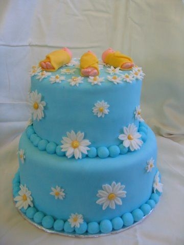Triplet Baby Shower Cake