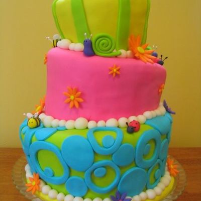 Topsy Turvy / Mad Hatter Bug Cake Side View