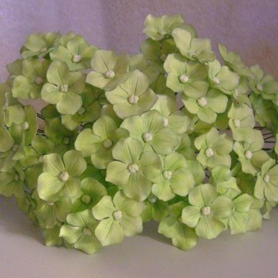 Green Gumpaste Hydrangeas