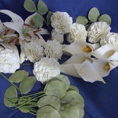 White Tiger Lilies, Calla Lilies, Carnations