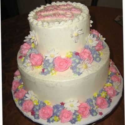 Swiss Meringue Birthday Cake