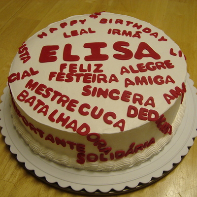 Cake Covered In Words