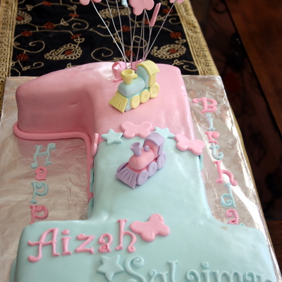 One Shape Cake For Twins
