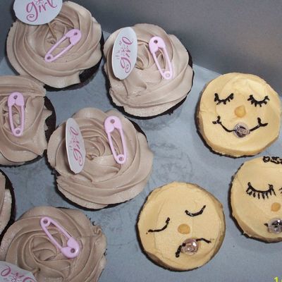 Baby Girl Cupcakes And Baby Face Cupcakes