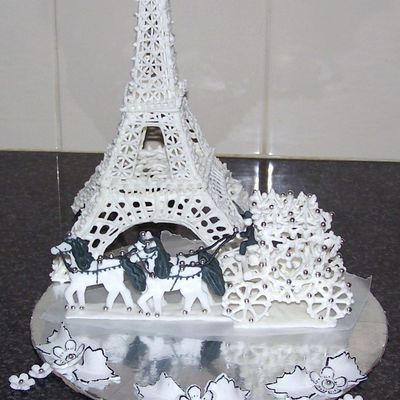 Horses,carriage,eifel Tower