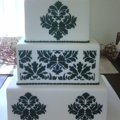 Damask Black And White